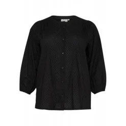 Kaffe Curve KCrory Shirt - Sort bomulds skjorte 10582891 Black Deep fra Kaffe Curve