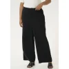 Kaffe Curve KCroxana Wide Pants - sorte vide bukser 10583043 Black Deep fra Kaffe Curve