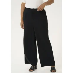 Kaffe Curve KCroxana Wide Pants - sorte vide bukser 10583043 Black Deep fra Kaffe Curve