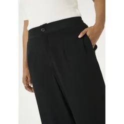 Kaffe Curve KCroxana Wide Pants - sorte vide bukser 10583043 Black Deep fra Kaffe Curve