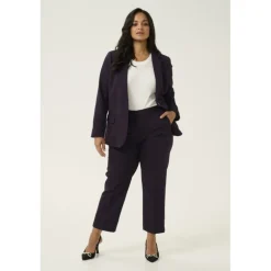 Kaffe Curve KCsakira Cropped Pants - Lilla buks 10580650 Dawn Purple fra Kaffe Curve