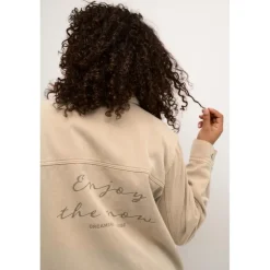Kaffe Curve KCsisel Shirt Jacket - Sandfarvet denim jakke 10582316 Feather Gray fra Kaffe Curve