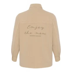 Kaffe Curve KCsisel Shirt Jacket - Sandfarvet denim jakke 10582316 Feather Gray fra Kaffe Curve