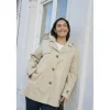 Kaffe Curve KCtricia Jacket - Sandfarvet trenchcoat 10582920 Feather Gray fra Kaffe Curve