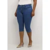 Kaffe Curve KCvicka Mie Capri Jeans - Medium blå capri jeans 10580889 Medium Blue Wash fra Kaffe Curve