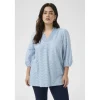 Kaffe Curve KCvitana Blouse - Lyseblå bluse 10583036 Soft Chambray fra Kaffe Curve