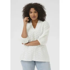 Kaffe Curve KCvitana Blouse - Hvid bluse 10583036 Chalk fra Kaffe Curve