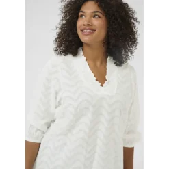 Kaffe Curve KCvitana Blouse - Hvid bluse 10583036 Chalk fra Kaffe Curve