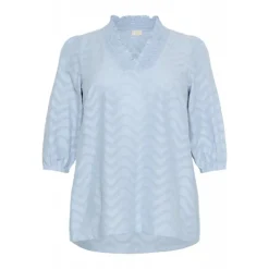 Kaffe Curve KCvitana Blouse - Lyseblå bluse 10583036 Soft Chambray fra Kaffe Curve