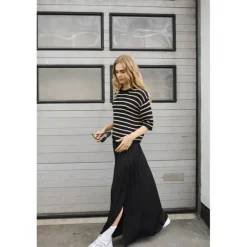 Kaffe KAallie Skirt - Sort lang nederdel 10509147 Black Deep fra Kaffe