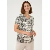 Kaffe Kabella Jersey Blouse - Sort/sand printet t-shirt 10508467 Black_Sand Graphic Dot fra Kaffe