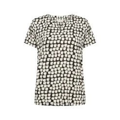Kaffe Kabella Jersey Blouse - Sort/sand printet t-shirt 10508467 Black_Sand Graphic Dot fra Kaffe