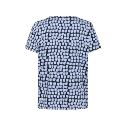 Kaffe Kabella Jersey Blouse - Sort/blå printet t-shirt 10508467 Black/Blue Graphic Dot fra Kaffe