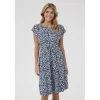Kaffe KAbella Jersey Dress - Blå printet grafisk kjole 10508466 Black/Blue Graphic Dot fra Kaffe