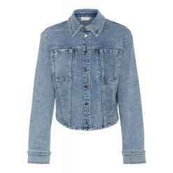 Kaffe KAdorina Denim Shirt - Denim jakke med nitter 10509685 Washed Blue Denim fra Kaffe