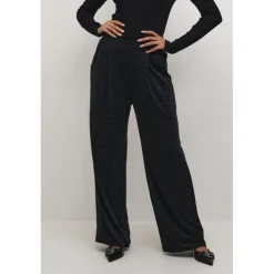 Kaffe KAellie Pants - Sort buks med glimmer 10509265 Black Glitter Jersey fra Kaffe