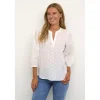 Kaffe KAjollia Blouse - Offwhite bluse med hjerter 10508453 Chalk fra Kaffe