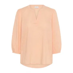 Kaffe KAjollia Blouse - Peach bluse med hjerter 10508453 Peach Nectar fra Kaffe