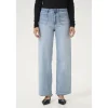 Kaffe KAkarla HW Wide Jeans - Jeans 10507619 Light Blue Washed fra Kaffe