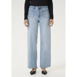 Kaffe KAkarla HW Wide Jeans - Jeans 10507619 Light Blue Washed fra Kaffe