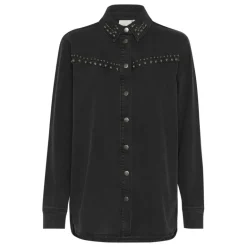 Kaffe KAlouisa Denim Shirt - Grå skjorte med nitter 10509319 fra Kaffe