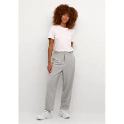 Kaffe KAmerle Pants Suiting - Lysegrå 7/8 bukser 10504769 Grey Melange fra Kaffe