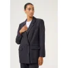 Kaffe KApernilla Blazer - Grå ternet blazerjakke 10509414 Dark Grey Check fra Kaffe