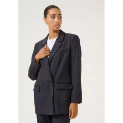 Kaffe KApernilla Blazer - Grå ternet blazerjakke 10509414 Dark Grey Check fra Kaffe