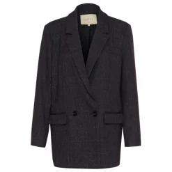 Kaffe KApernilla Blazer - Grå ternet blazerjakke 10509414 Dark Grey Check fra Kaffe