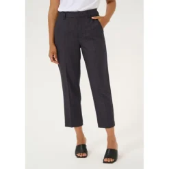 Kaffe KApernilla Cropped Pants - Grå ternet buks i 7/8 længde 10509507 Dark Grey Check fra Kaffe