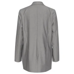 Kaffe KArey Blazer - Grå habitjakke 10509189 Grey Melange fra Kaffe