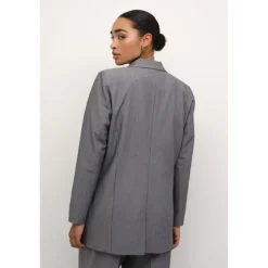 Kaffe KArey Blazer - Grå habitjakke 10509189 Grey Melange fra Kaffe