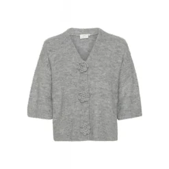 Kaffe KArosie Cardigan - Grå cardigan 10509480 Grey Melange fra Kaffe