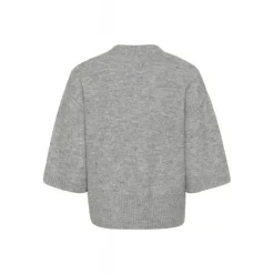 Kaffe KArosie Cardigan - Grå cardigan 10509480 Grey Melange fra Kaffe