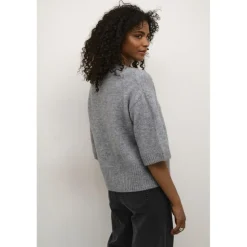 Kaffe KArosie Cardigan - Grå cardigan 10509480 Grey Melange fra Kaffe