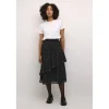 Kaffe KAsally Skirt - Sort nederdel med prikker 10508983 Black/White dot fra Kaffe