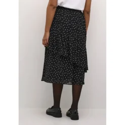 Kaffe KAsally Skirt - Sort nederdel med prikker 10508983 Black/White dot fra Kaffe