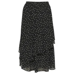 Kaffe KAsally Skirt - Sort nederdel med prikker 10508983 Black/White dot fra Kaffe