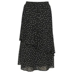 Kaffe KAsally Skirt - Sort nederdel med prikker 10508983 Black/White dot fra Kaffe
