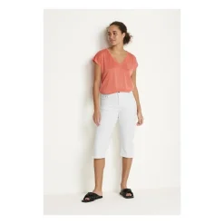 Kaffe KAzelina Capri Jeans - 10506525 Chalk fra Kaffe