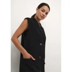 KAmerle Long Waistcoat - Lang vest 10509192 Black Deep fra Kaffe