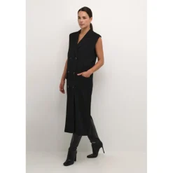 KAmerle Long Waistcoat - Lang vest 10509192 Black Deep fra Kaffe