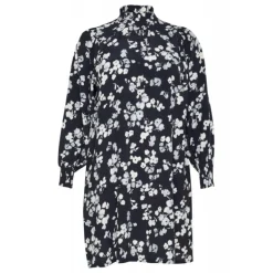 KCalicia Dress - Marine printet kjole 10582849 Marine Flower fra Kaffe Curve