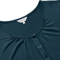 Lady Avenue Bamboo Long Nightdress  - Blå natkjole 51-50521 Indigo fra Lady Avenue