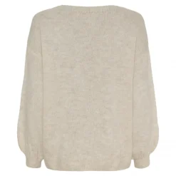 MARTA MdcAmarante Knit - Beige strik med blå hjerter 64023 Beige/Jeans/Celeste fra Marta du Château