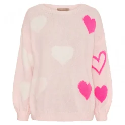 MARTA MdcAmarante Knit - Rosa strik med pink hjerter 64023 Rosa fra Marta du Château