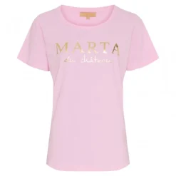 MARTA MdcJeanette Tee - Lyserød T-shirt med guld tryk MT-002-S Baby Pink fra Marta du Château