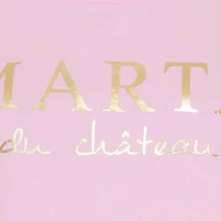 MARTA MdcJeanette Tee - Lyserød T-shirt med guld tryk MT-002-S Baby Pink fra Marta du Château