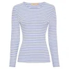 Marta MdcJosiane LS Tee - Lyseblå stribet t-shirt 49066 Celeste/Greggio fra Marta du Château