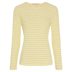 Marta MdcJosiane LS Tee - Gul stribet t-shirt 49066 Giallo/Greggio fra Marta du Château